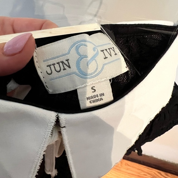 June & Ivy Francesca’s Kendra Sheer Blouse with Peter Pan Collar Size S - Picture 8 of 9